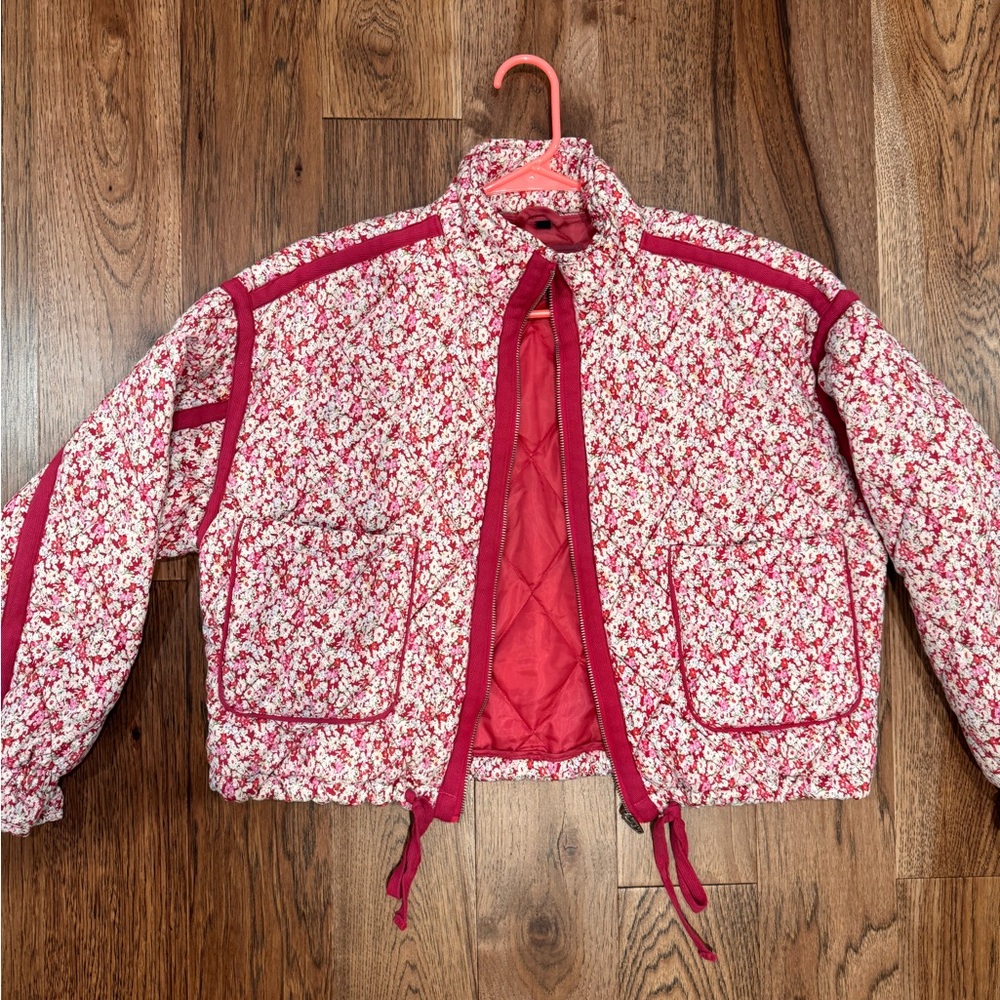 BlankNYC Floral Jacket with Pink Accents